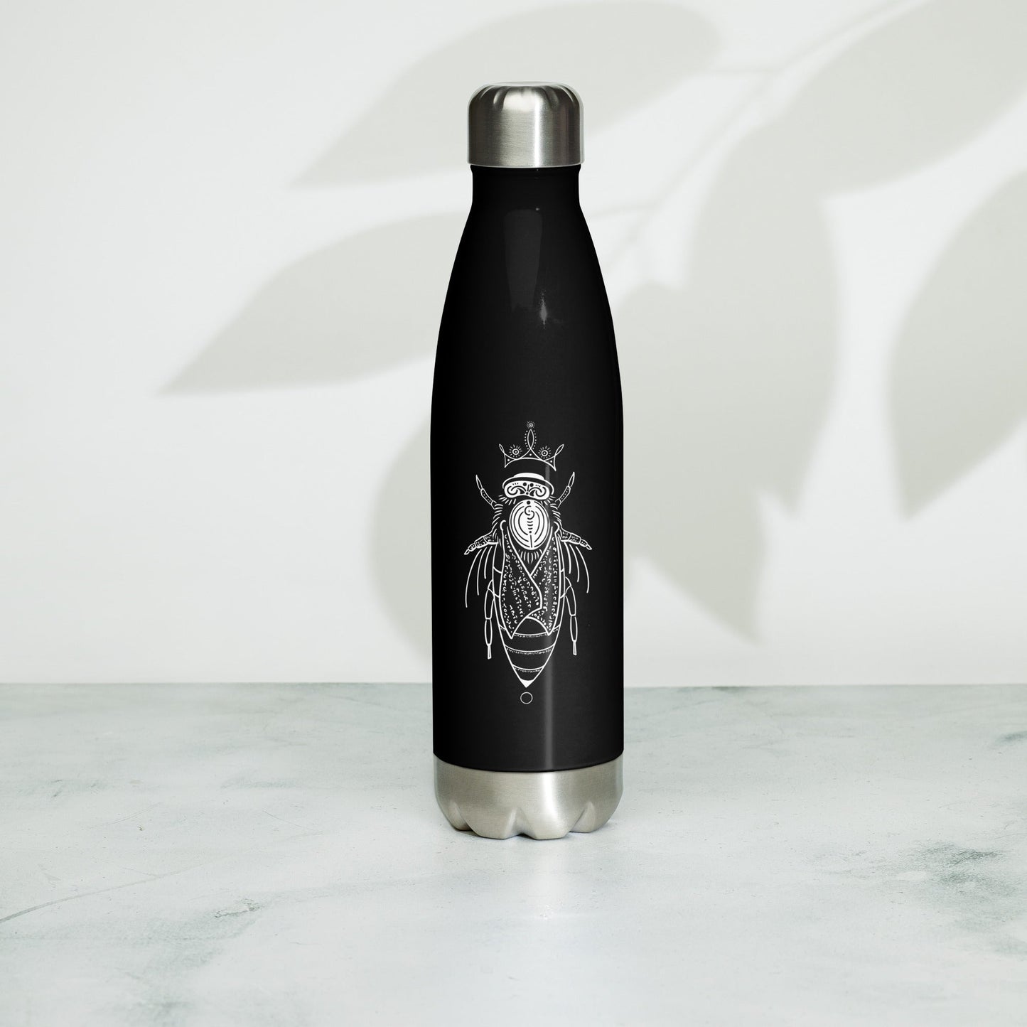Animal Totem Stainless Steel Water Bottle - BEE - Christel Mesey Art
