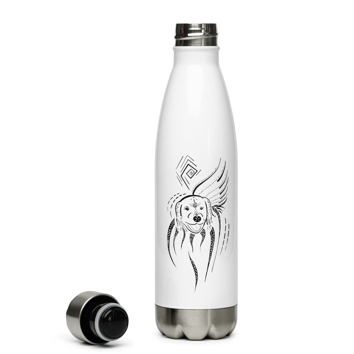 Animal Totem Stainless Steel Water Bottle - DOG - Christel Mesey Art