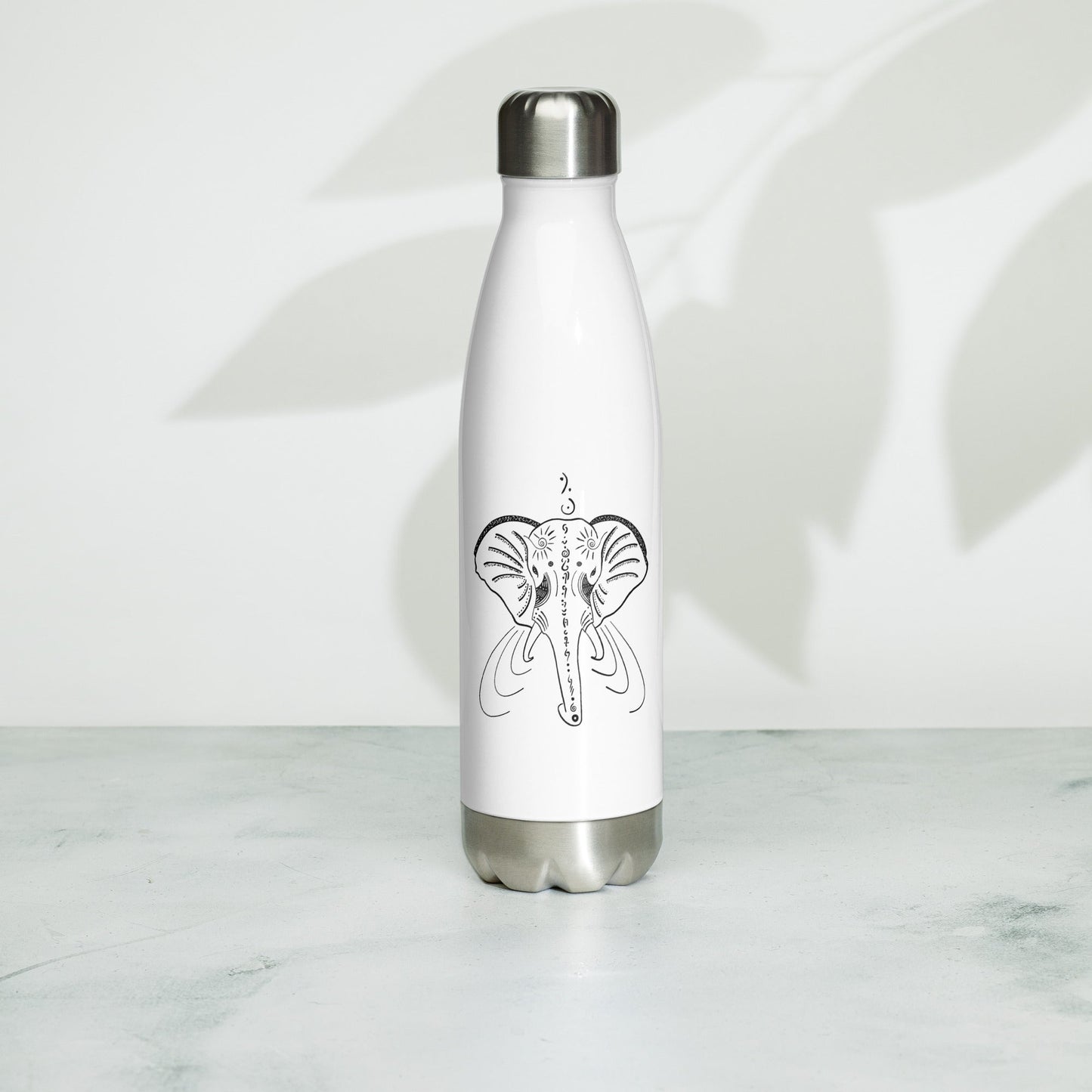 Animal Totem Stainless Steel Water Bottle - ELEPHANT - Christel Mesey Art