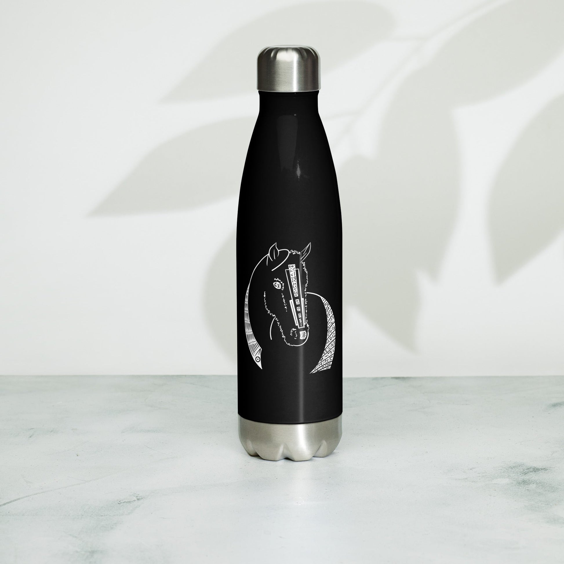 Animal Totem Stainless Steel Water Bottle - HORSE - Christel Mesey Art