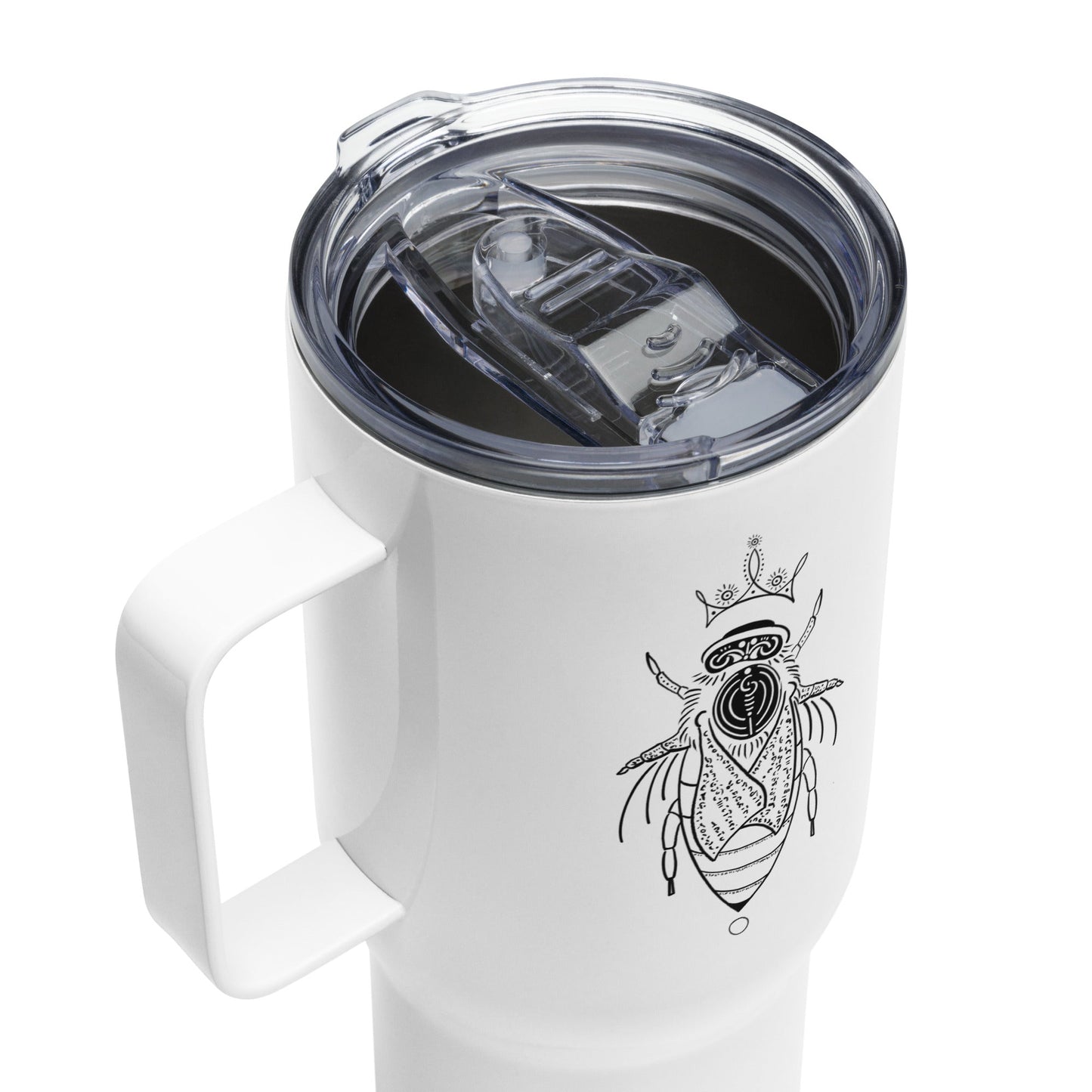 Animal Totem - Travel mug with handle - BEE - Christel Mesey Art