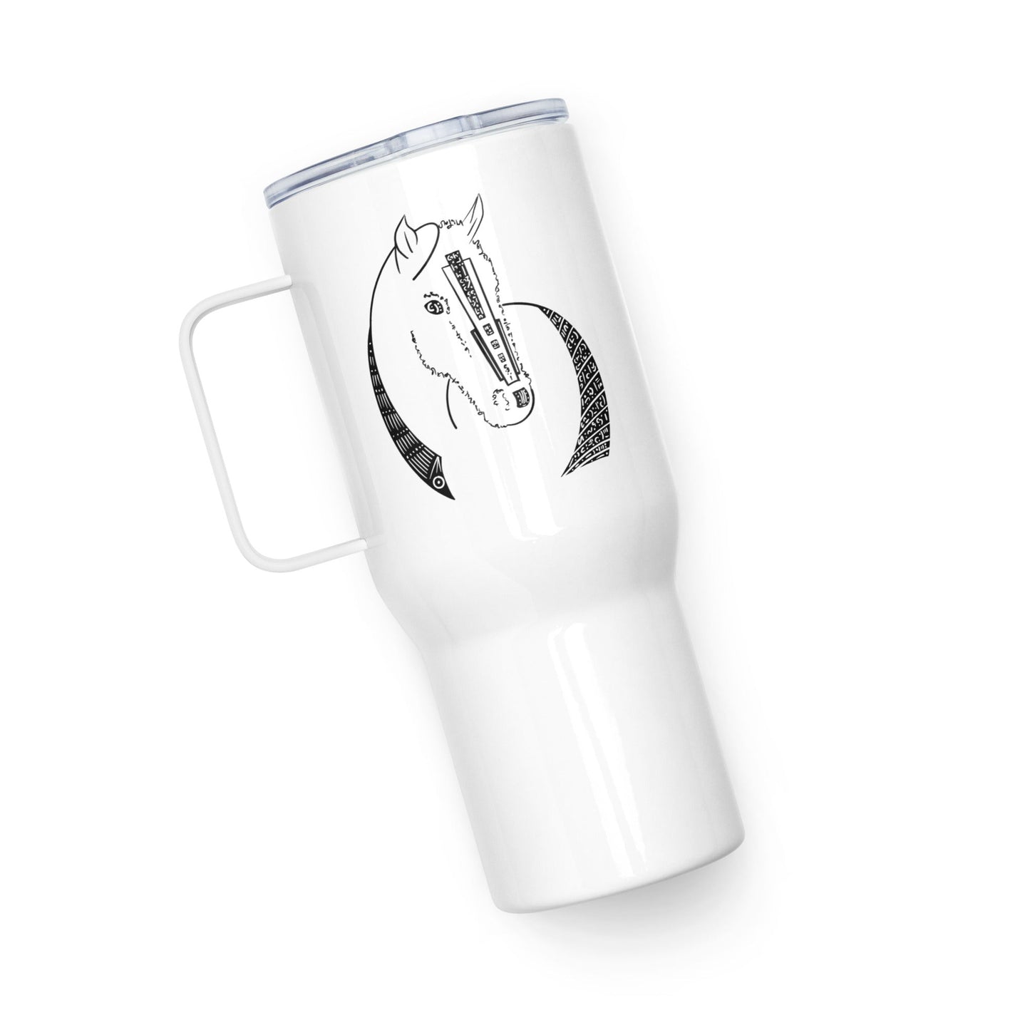 Animal Totem - Travel mug with handle - HORSE - Christel Mesey Art