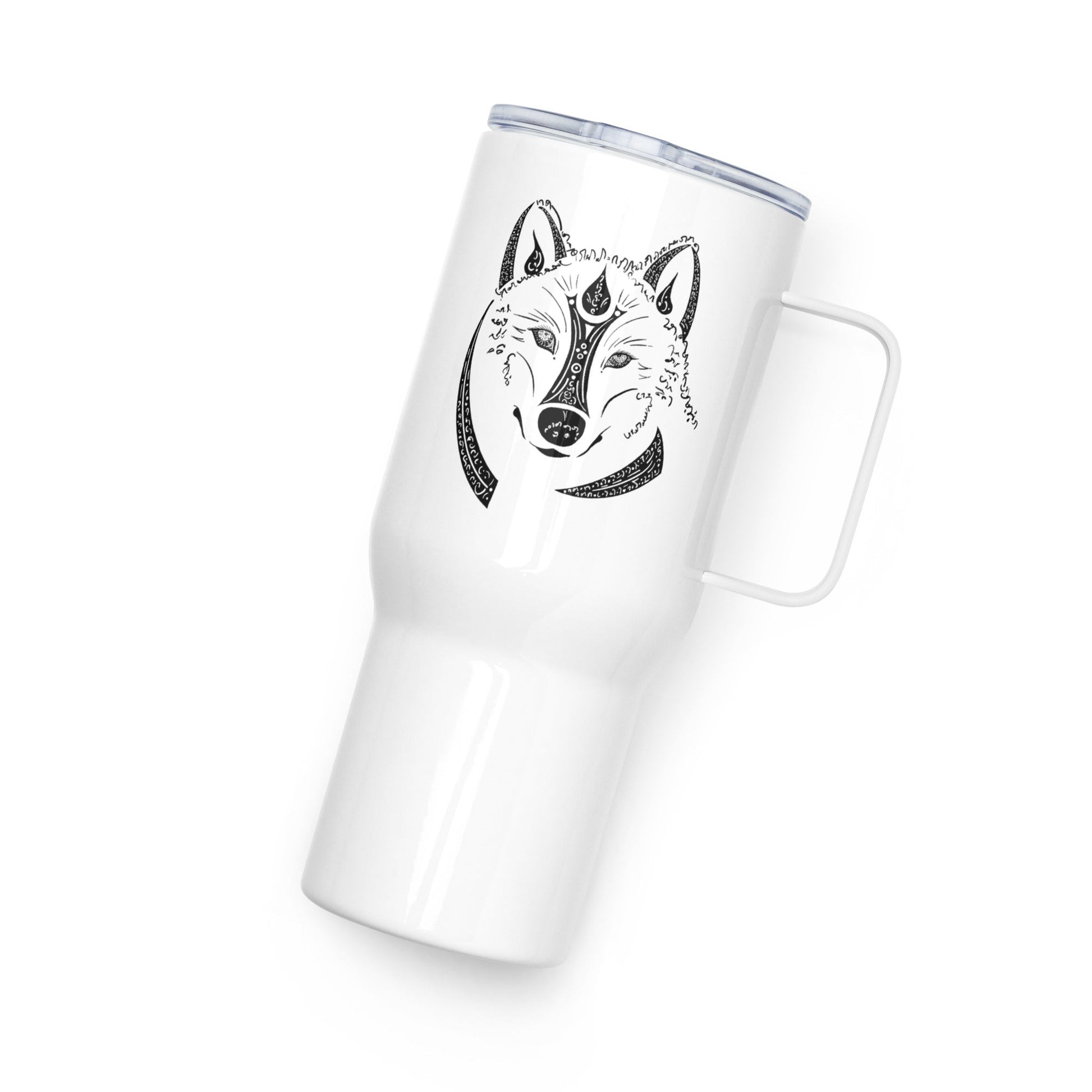 WOLF Animal Totem Mug (Stainless steelWOLF Animal Totem Mug (Stainless steel with handle)