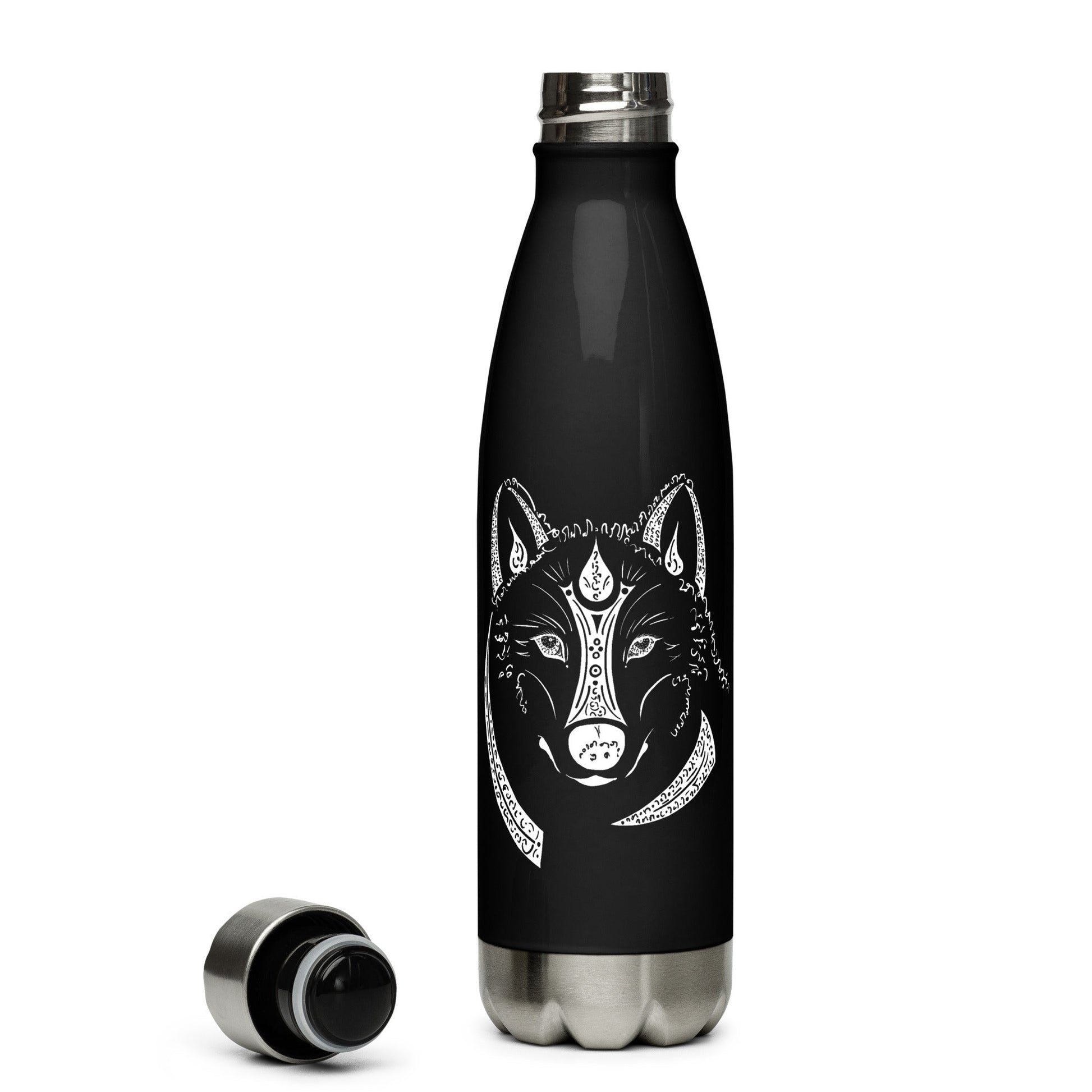Animal Totem WOLF Stainless Steel Water Bottle - Christel Mesey Art