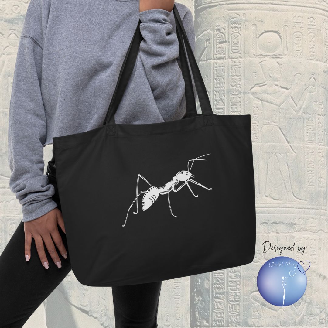ANT Animal Spirit - TOTE BAG 100% organic cotton - XL size - Christel Mesey Art