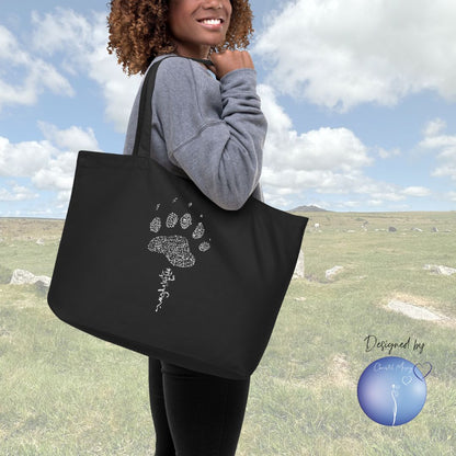 BEAR Animal Spirit - TOTE BAG 100% organic cotton - XL size - Christel Mesey Art