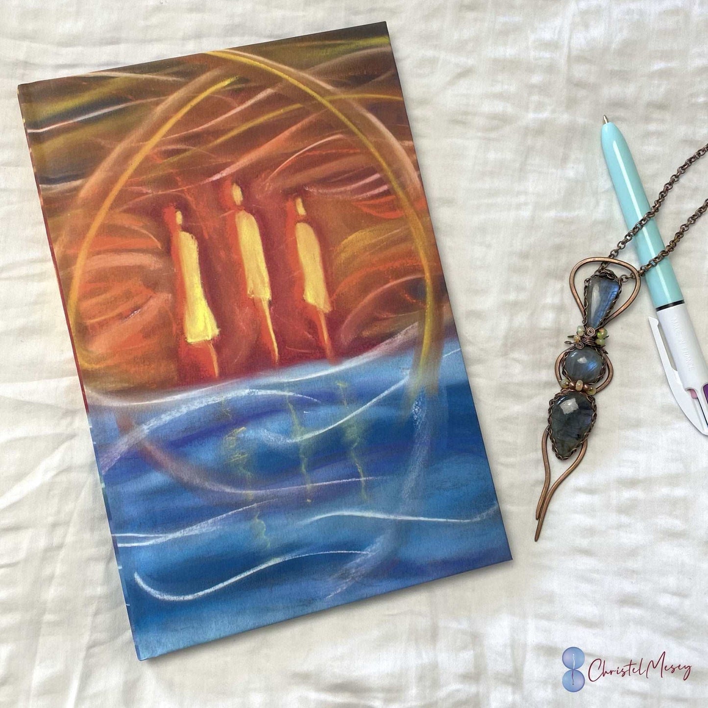 Fire and Water - Notebook - Hardcover & dotted pages - Christel Mesey Art