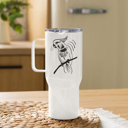 PARROT Animal Totem Mug (Stainless steel with handle) - Christel Mesey Art